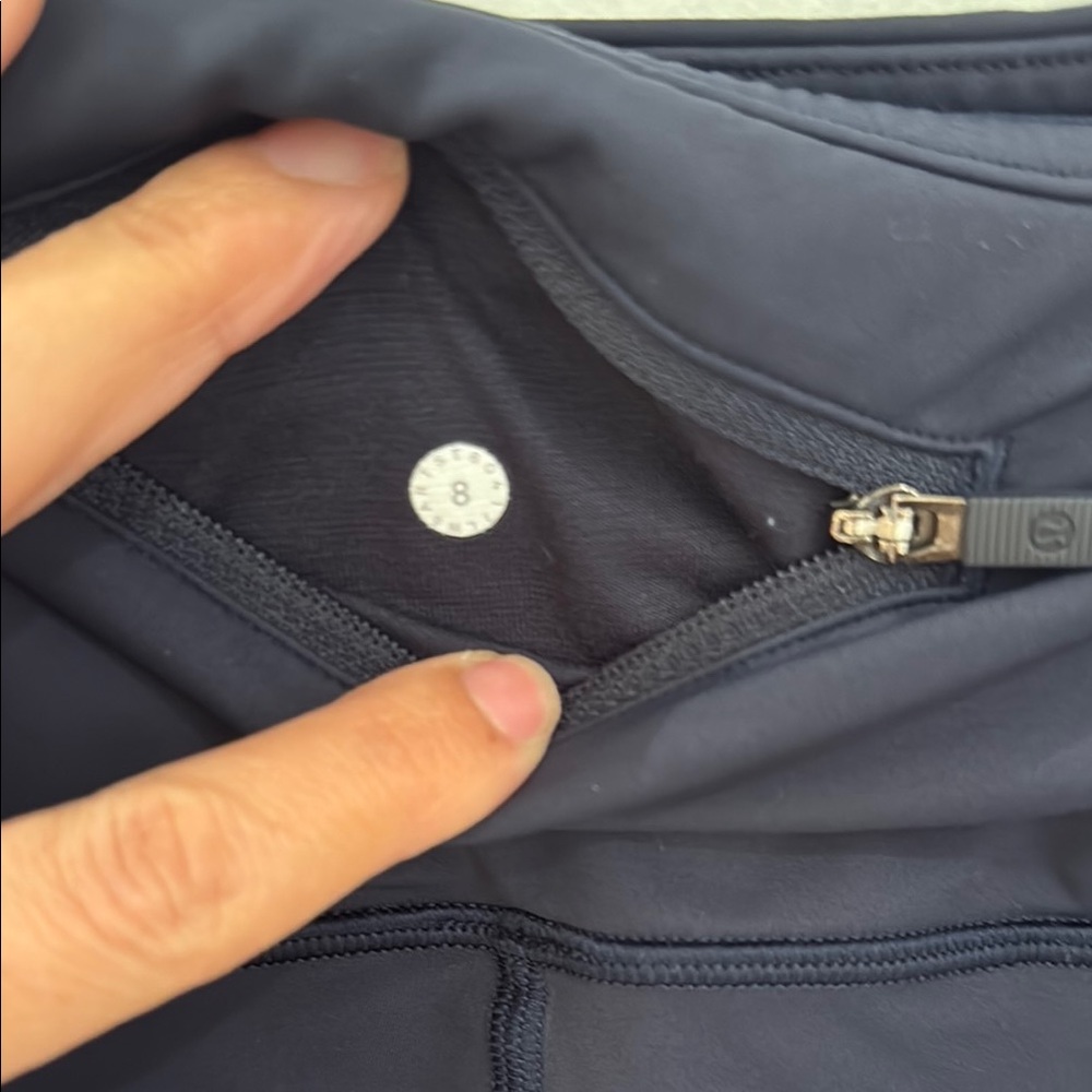 Navy Blue Lululemon Leggings with Mesh Detail - Picture 5 of 6